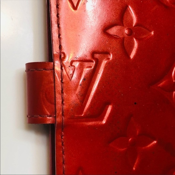 GENUINE LOUIS VUITTON Red Vernis Notebook Agenda Cover PM - Picture 3 of 12